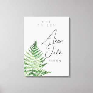 Minimalist Green Fern Wedding Sign