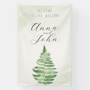 Minimalist Green Fern Wedding Sign