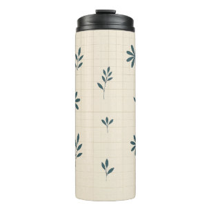 Minimalist Green Floral  Thermal Tumbler