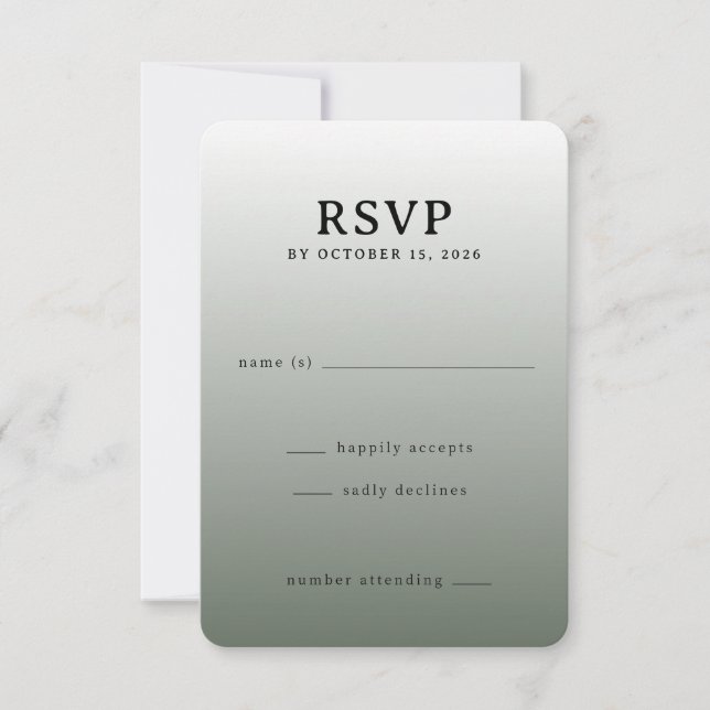 Minimalist Green Gradient RSVP Card (Front)