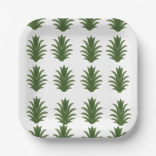 Minimalist Green Leaf Botanical Paper Plate