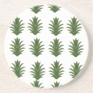 Minimalist Green Leaf Botanical Paper Plate Coaster