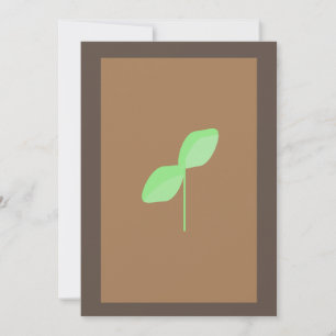 Minimalist Green Leaf Brown Greeting Card