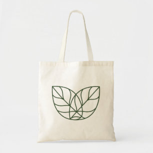 Minimalist Green Leaf Line Art Tote Bag