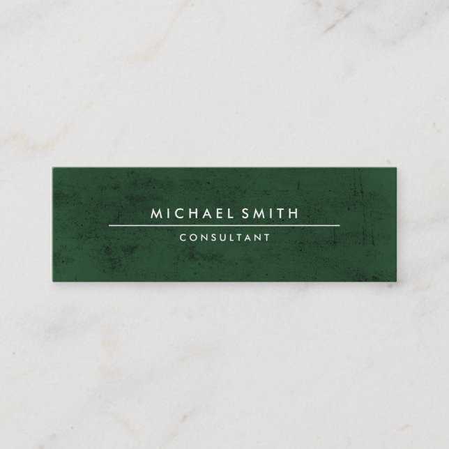Minimalist Green Mini Business Card (Front)