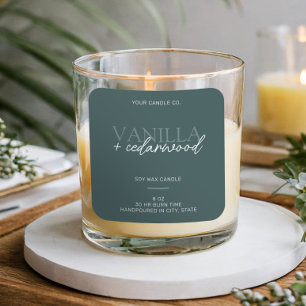 Minimalist Green Modern Candle Label