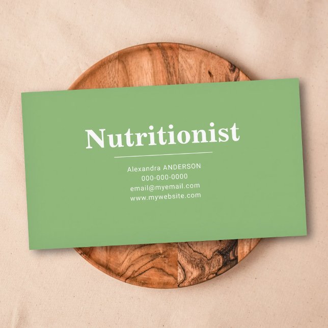 Minimalist & Green -  Nutritionist Business Card (Minimalist & Green - Nutritionist Business Card)