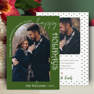 Minimalist Green Photo Happy Holidays  Christmas