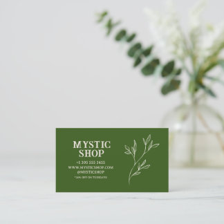 Minimalist Green Pretty Business Card