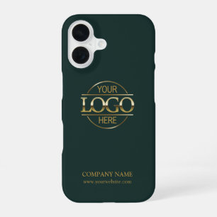 Minimalist Green Promotional Company Business Logo iPhone 16 Case