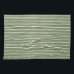 Minimalist Green Rustic Stripes  Tea Towel<br><div class="desc">Simple green striped kitchen towel</div>