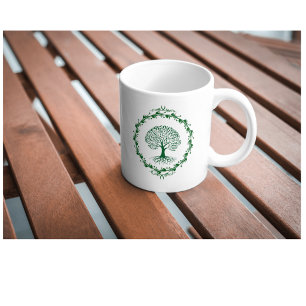 Minimalist Green Tree of LifeMug Coffee Mug