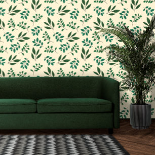 Minimalist Green Watercolor Leaf Texture Wallpaper