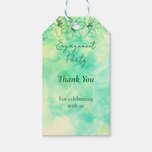 minimalist Green wedding engagement thank you Gift Tags