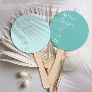 Minimalist Green Wedding Hand Fans