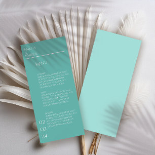 Minimalist Green Wedding Menu