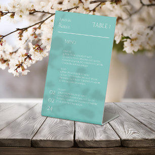 Minimalist Green Wedding Menu Pedestal Sign