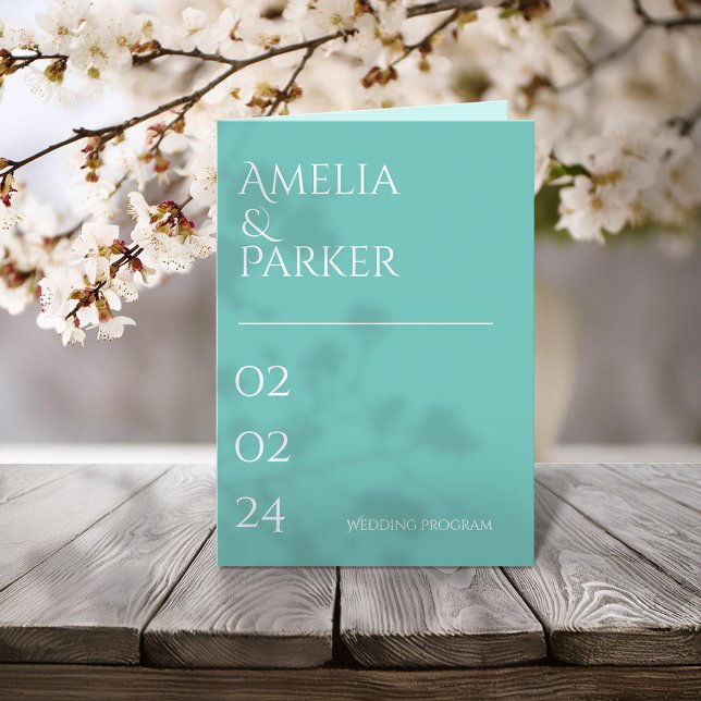 Minimalist Green Wedding Program Programme (Creator Uploaded)