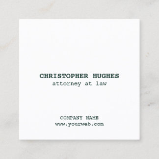 Minimalist Green White QR Code Networking Square Business Card