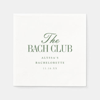 Minimalist Green & White Script Bachelorette Party Napkin