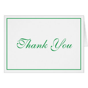 Minimalist Green White Simple Elegant Thank You