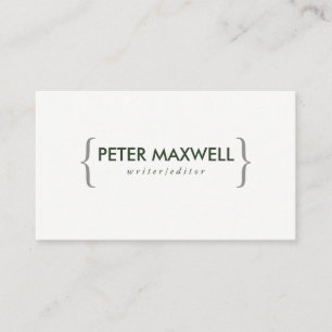 Minimalist Green with Brackets Business Card