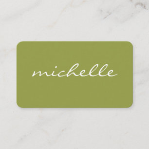 Minimalist Green with Cursive Text Business Card