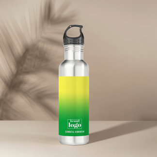 Minimalist Green Yellow Gradient Elemental Logo 710 Ml Water Bottle