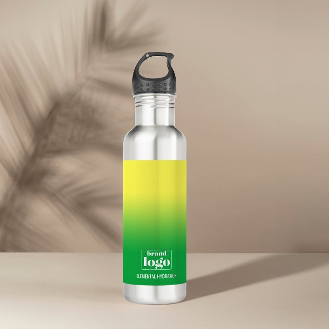 Minimalist Green Yellow Gradient Elemental Logo 710 Ml Water Bottle (Creator Uploaded)