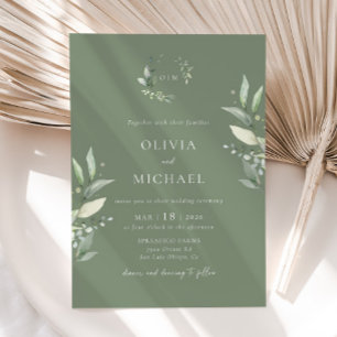 Minimalist Greenery Botanical Wedding Invitation