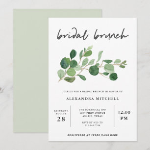 Minimalist Greenery   Bridal Brunch Invitation