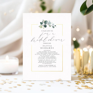 Minimalist Greenery Elegant Script Bridal Shower