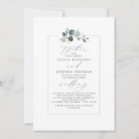 Minimalist Greenery Elegant Script Font Wedding
