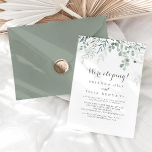 Minimalist Greenery Eucalyptus Elopement Reception Invitation