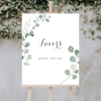 Minimalist Greenery Eucalyptus Favours Sign