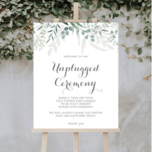 Minimalist Greenery Eucalyptus Unplugged Ceremony  Poster