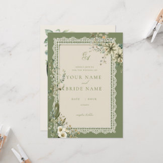 Minimalist Greenery Eucalyptus Wedding Invitation