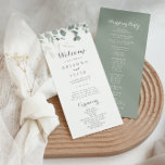 Minimalist Greenery Eucalyptus Wedding Program Programme<br><div class="desc">This minimalist greenery eucalyptus wedding program is perfect for a rustic wedding. The design features watercolor elegant green eucalyptus leaves.</div>