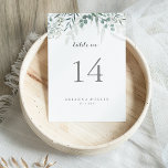 Minimalist Greenery Eucalyptus Wedding Table Number<br><div class="desc">This minimalist greenery eucalyptus wedding table number is perfect for a rustic wedding. The design features watercolor elegant green eucalyptus leaves.

This is a double sided table number. Add each table number you need to your cart individually.</div>