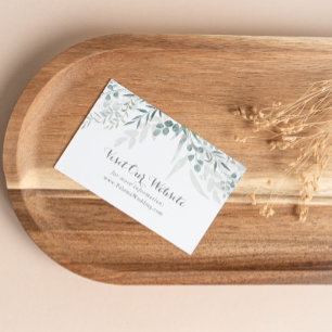 Minimalist Greenery Eucalyptus Wedding Website Enclosure Card