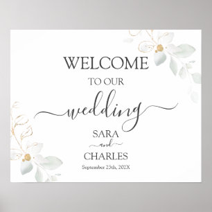Minimalist Greenery Wedding Welcome sign