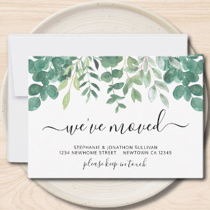 Minimalist Greenery We've Moved Announcement