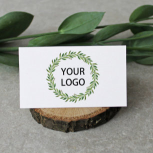 Minimalist Greenery Wreath Logo Winter Theme Business Card