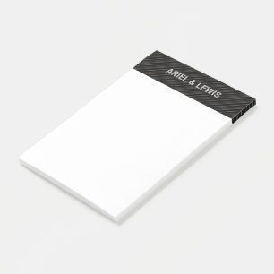 Minimalist grey and black diagonal stripes post-it notes