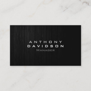 Minimalist Grey Black White Wood Business Card