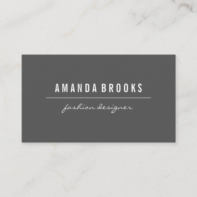 Minimalist Grey Business Card (Front)