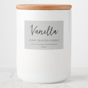 Minimalist Grey Candle Label