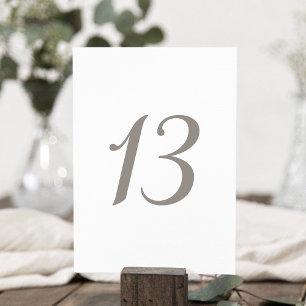 Minimalist Grey Colour Table Number 13
