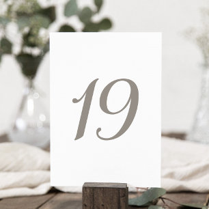 Minimalist Grey Colour Table Number 19