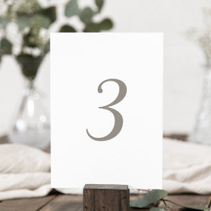 Minimalist Grey Colour Table Number 3
